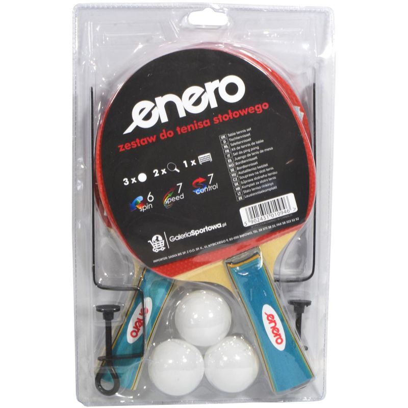 ENERO TABLE TENNIS SET 2 RACKETS 3 BALLS AND NET Accessories Your Sports Performance