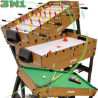 3-in-1 WOODEN TABLE FOR FOOTBALL, BILLIARDS, AIR HOOKUP 121x61x81CM Accessories Your Sports Performance