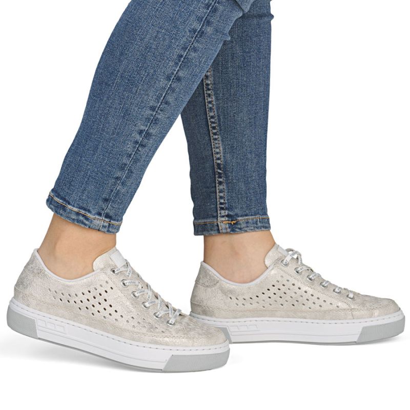 Women's comfortable, soft, beige openwork shoes Rieker L8849-60 Rieker