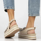 Women's leather wedge sandals beige Filippo DS7045/26