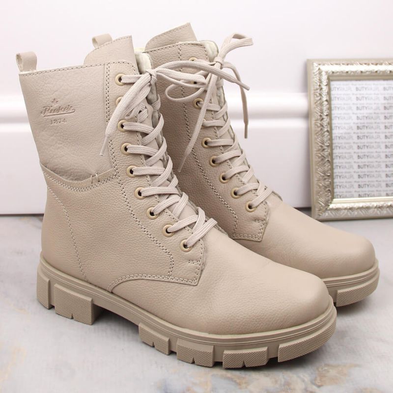 Comfortable insulated leather boots Rieker W RKR613, beige Footwear/Outdoor/Rieker Your Sports Performance