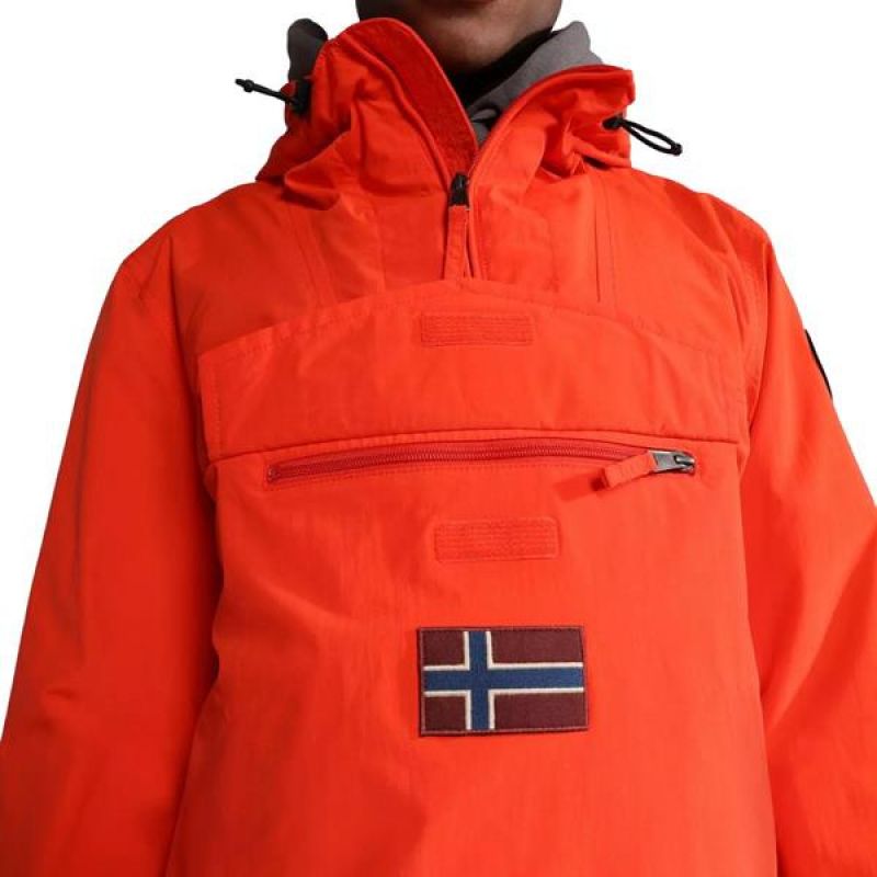 Napapijri RAINFOREST M SUM 3 men's rain jacket with adjustable hood, waterproof, red (NP0A4G7DR05) In preparation Your Sports Performance