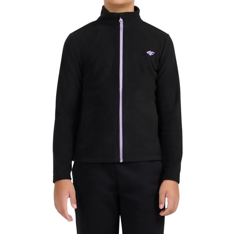 4F F472 Girls’ Fleece Jacket Deep Black 4FJWAW26TFLEF472 20S