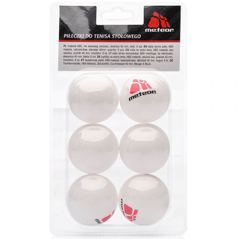 A set of 6 ping pong balls Meteor 15028 Accessories/Balls/Table Tennis Your Sports Performance
