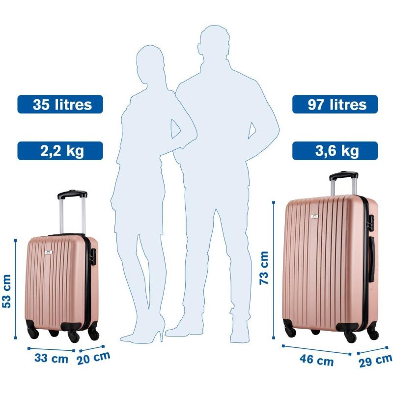 SET OF 2 SUITCASE 18 AND 26 INCHES SLAZENGER ROSE GOLD Accessories Your Sports Performance