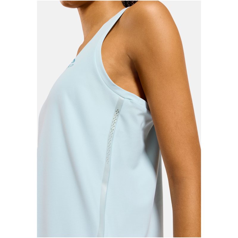Women’s technical sleeveless ODLO Tank Crew Neck ZEROWEIGHT CHILL-TEC top, blue