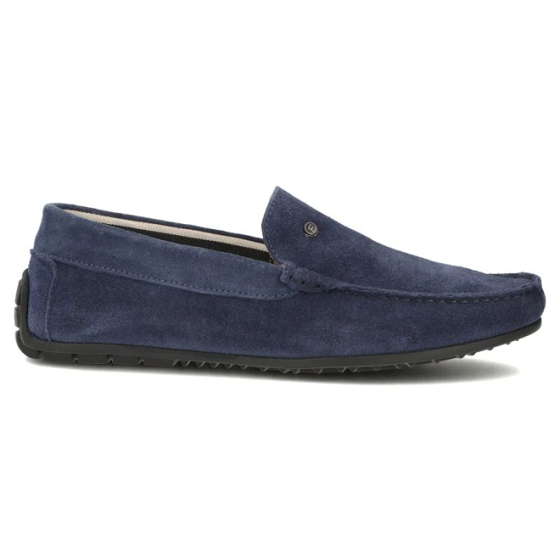 Men's leather moccasins, navy blue, Filippo MP923 Filippo