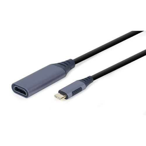 GEMBIRD USB TYPE-C TO HDMI ADAPTER ON CABLE, GRAY, 15CM Kable i adaptery/Adaptery, przejściówki Your Sports Performance