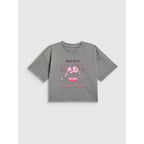 Girls' boxy T-shirt with print 4F 4FJRAW26TTSHF4239-22S