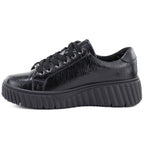 Women's patent leather platform shoes, black, Vinceza 133134