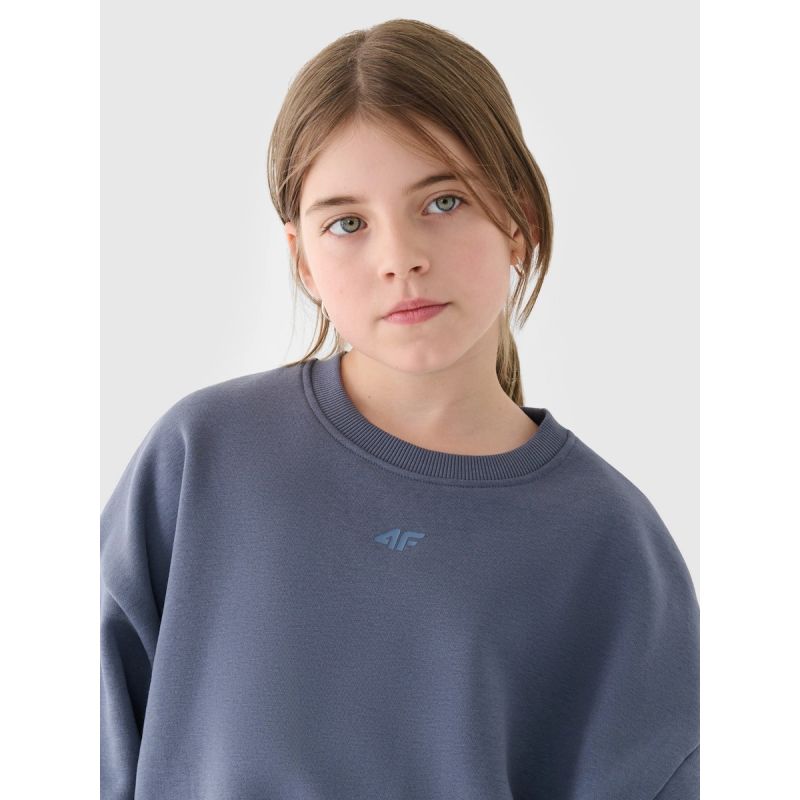 Girls' sweatshirt without a hood, 4F 4FJRSS24TSWSF1331-32S 4f
