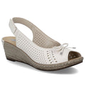 Women's leather wedge sandals with bow Rieker 624H1-60 Rieker