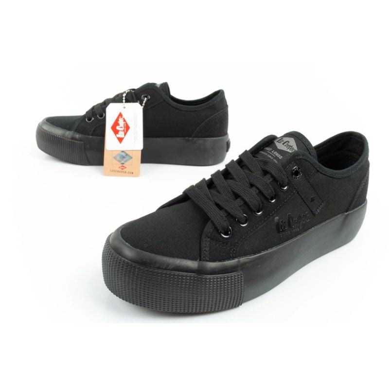 Lee Cooper women's sports shoes fabric platform sneakers black In preparation Your Sports Performance