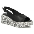 Women's leather wedge sandals, black, Filippo DS7580 Filippo