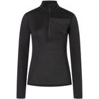 Women's Thermal Long-Sleeve Top SUPER.NATURAL W SIERRA140 POCKET ZIP 1/4, black