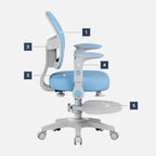 Junior 5.0 Blue Swivel Chair Fotele/Fotele biurowe Your Sports Performance