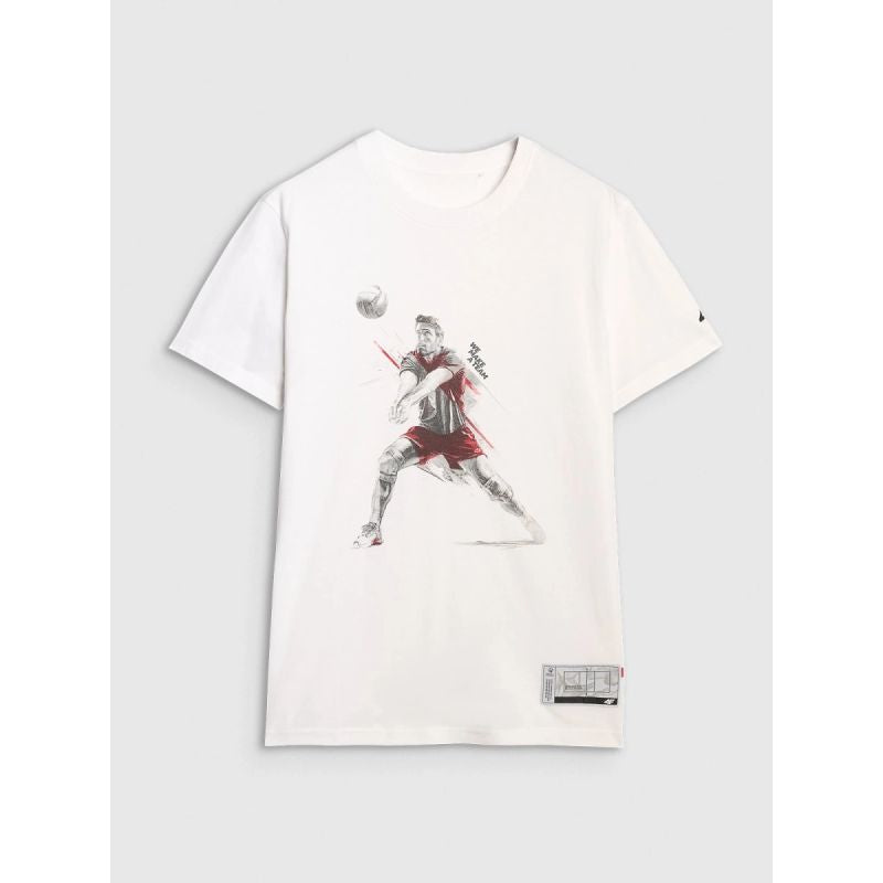 Men's regular t-shirt with volleyball print 4F 4FRAW25TTSHM3237-10S Clothing Your Sports Performance