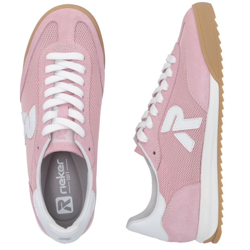 Women's comfortable pink sneakers shoes Rieker W4000-31 Rieker
