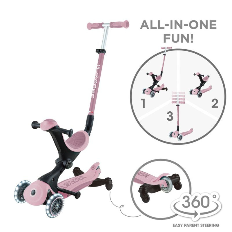 Scooter with ride-on seat GO•UP DELUXE LIGHTS ECOLOGIC 360 (697-510) Accessories/Skating/Hulajnogi/Traditional/For kids/Globber Your Sports Performance