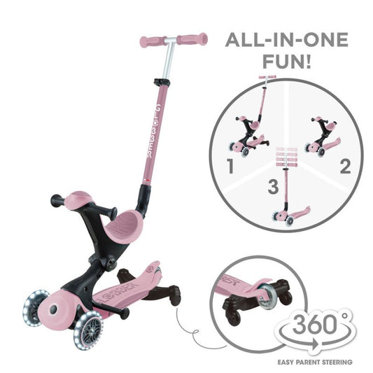 Scooter with ride-on seat GO•UP DELUXE LIGHTS ECOLOGIC 360 (697-510) Accessories/Skating/Hulajnogi/Traditional/For kids/Globber Your Sports Performance