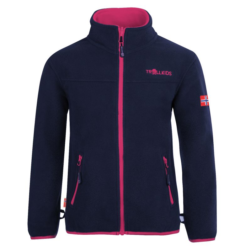 TrollKids Girls Bryggen 3in1 Jacket with lining, navy/magenta, waterproof, pink (419-114) In preparation Your Sports Performance