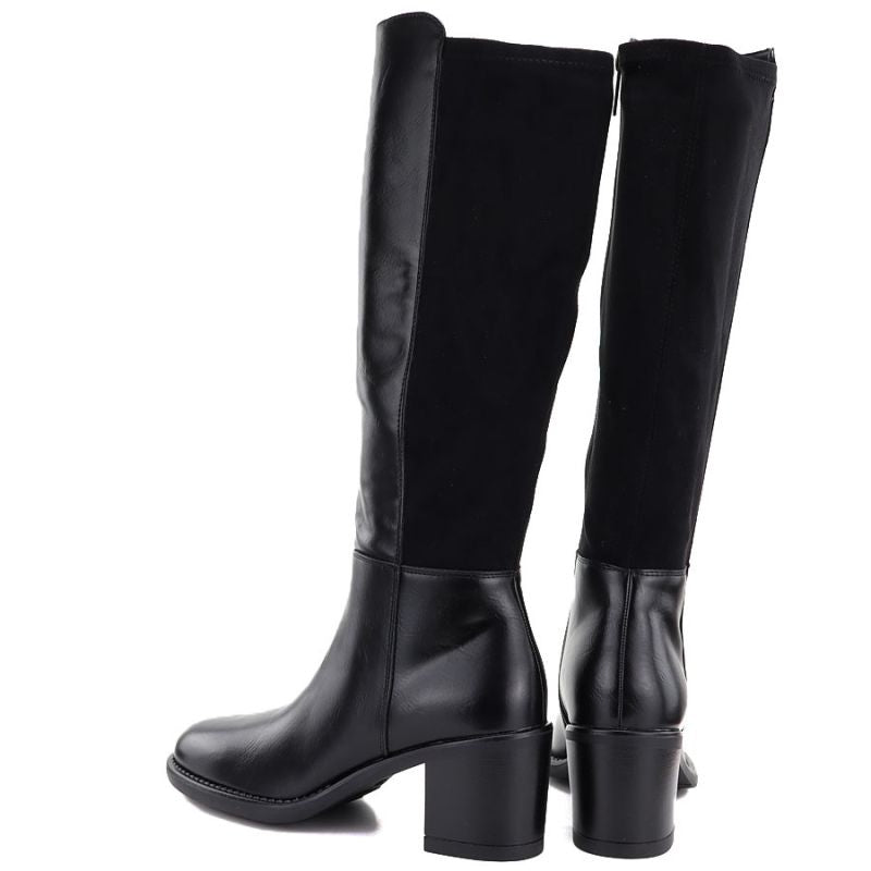 Women's high-heeled boots with stretch black Vinceza 58652