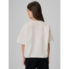 Girls' boxy T-shirt with print 4F 4FJRAW26TTSHF4239-11S
