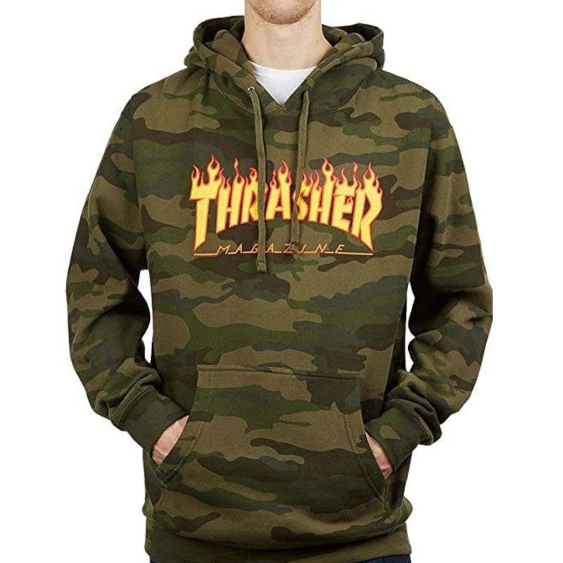 Thrasher Flame Logo Hoodie Camo - 144735 Odzież/Odzież na co dzień Your Sports Performance