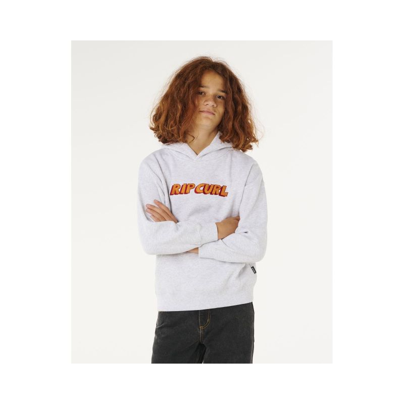 RIP CURL Eternal Shred Logo Hood-Boy Gray