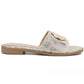 Women's gold leather flip-flops S.Barski KV61-6034 S.Barski