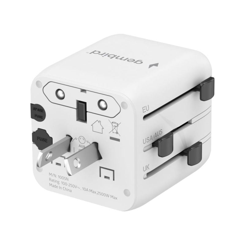 GEMBIRD UNIVERSAL TRAVEL ADAPTER WHITE Kable i adaptery/Adaptery, przejściówki Your Sports Performance