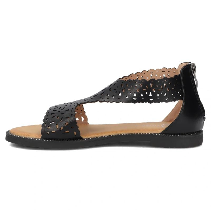 Women's openwork black sandals Filippo DS7889