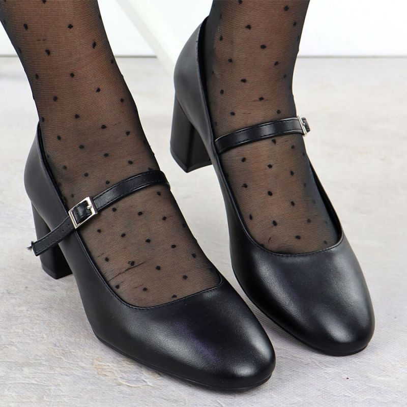 Black Sergio Leone PB176 low-heel pumps with strap Footwear Your Sports Performance