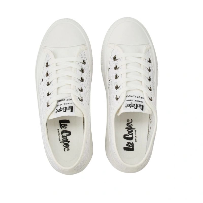 Lee Cooper women's sports shoes sneakers white platform lace Lee Cooper