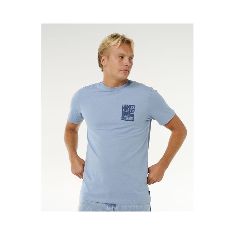 Men's RIP CURL Keep On Trucking Ss Tee Blue