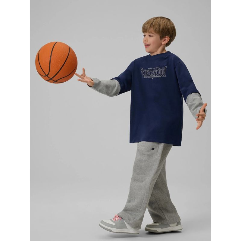 Loose longsleeve with print for boys 4F 4FJRSS26TLONM631-31S 4f