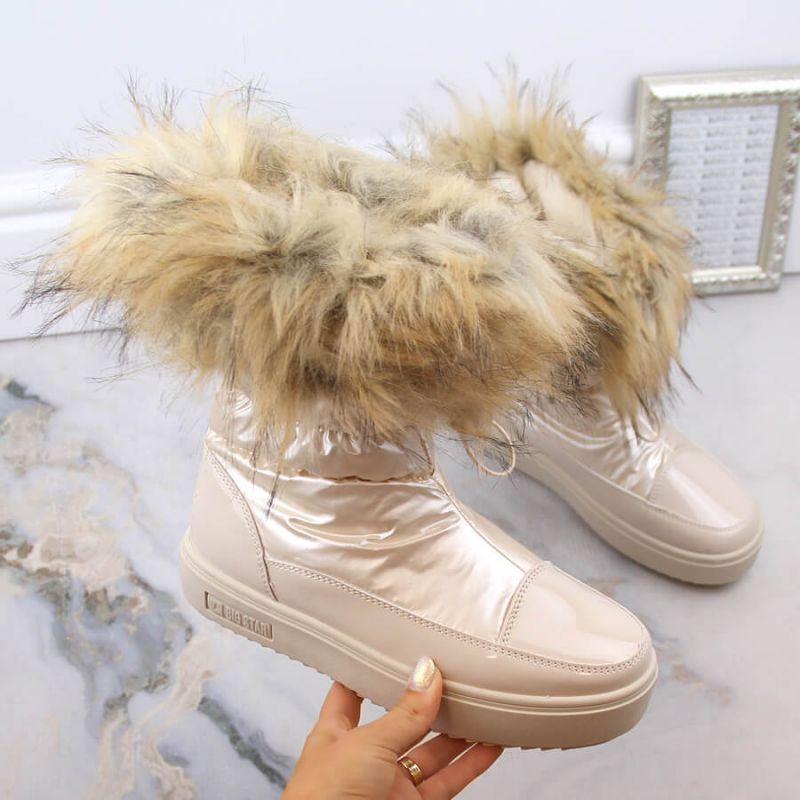 Big Star W INT1924B platform snow boots with fur, beige Footwear/Outdoor/Big Star Your Sports Performance
