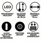 SOLAR LAMP PLASTIC BALL HANGING WITH CLIP 10X30CM SET OF 2 PCS Home and Garden/Lighting Your Sports Performance