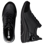 Women's wedge sneakers black Remonte Rieker D0T22-03