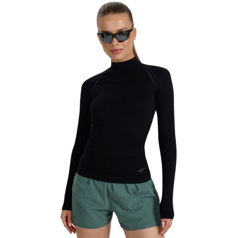 Women's longsleeve t-shirt 4F F419 deep black 4FWAW25TFLOF419 20S In preparation Your Sports Performance
