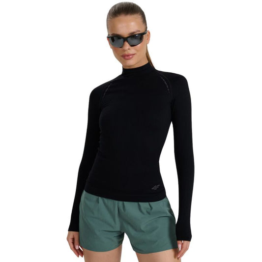 Women's longsleeve t-shirt 4F F419 deep black 4FWAW25TFLOF419 20S In preparation Your Sports Performance