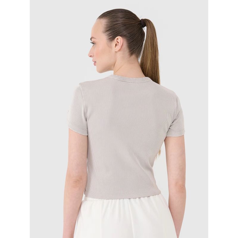 Women's slim ribbed t-shirt 4F 4FRSS25TTSHF2696-83S *Kategoria tymczasowa Your Sports Performance