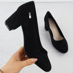 Black suede pumps with a block heel Sergio Leone PB178 Footwear Your Sports Performance