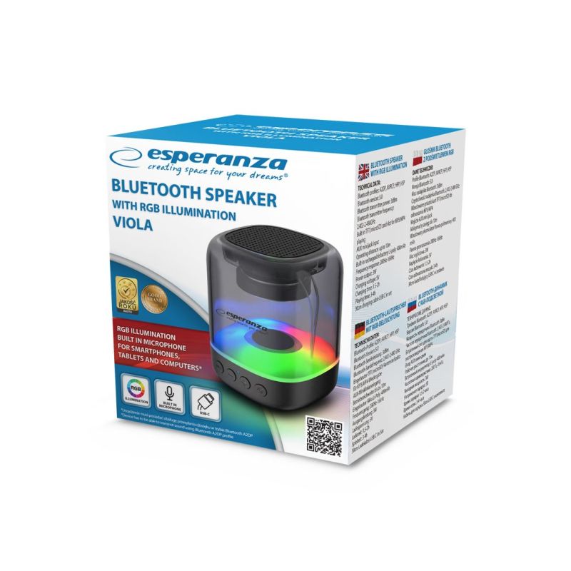 ESPERANZA BLUETOOTH RGB SPEAKER VIOLA EP154 In preparation Your Sports Performance