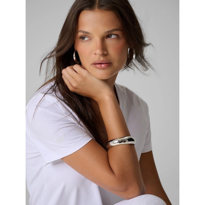 Women's regular plain T-shirt 4F 4FRMM00TTSHF3618-10S