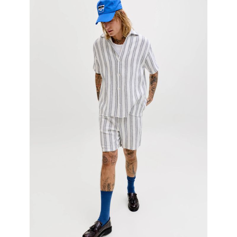 Jack&Jones men's shorts JPSTJAIDEN COBA STRIPE JOG SHORTS REG SN 12274413 CLOUD DANCER/STRIPES Jack&Jones