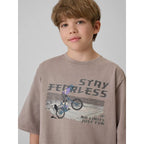 Boy's loose T-shirt with print 4F 4FJRSS26TTSHM4279-25S