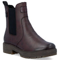 Women’s Leather Chelsea Ankle Boots, Insulated, Burgundy Rieker 75860-35