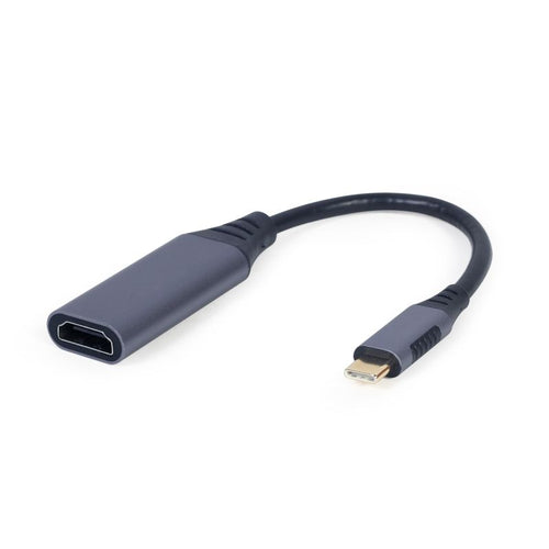 GEMBIRD USB TYPE-C TO HDMI ADAPTER ON CABLE, GRAY, 15CM Kable i adaptery/Adaptery, przejściówki Your Sports Performance
