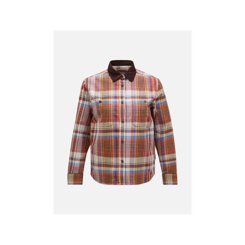 Peak Performance W Heavy Cotton Shirt Brown Plaid Import z PMSport Your Sports Performance